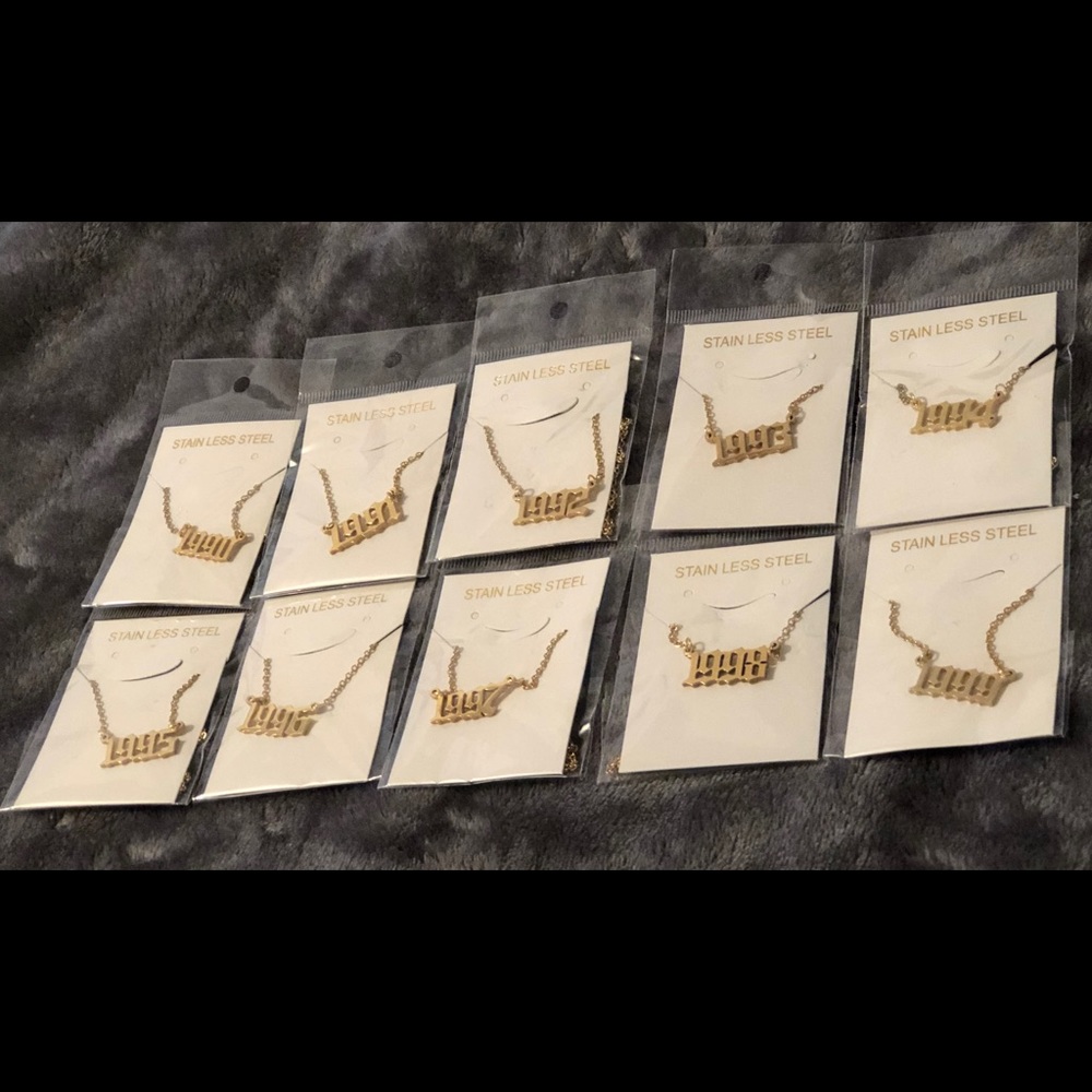 90’s Gold Birth Year Necklaces